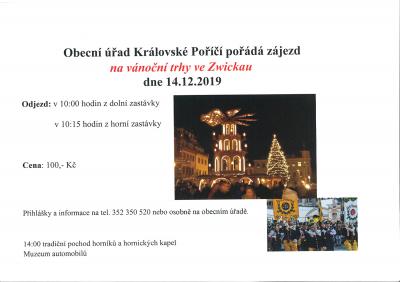 Obec zve na zájezd na vánoční trhy do Zwickau